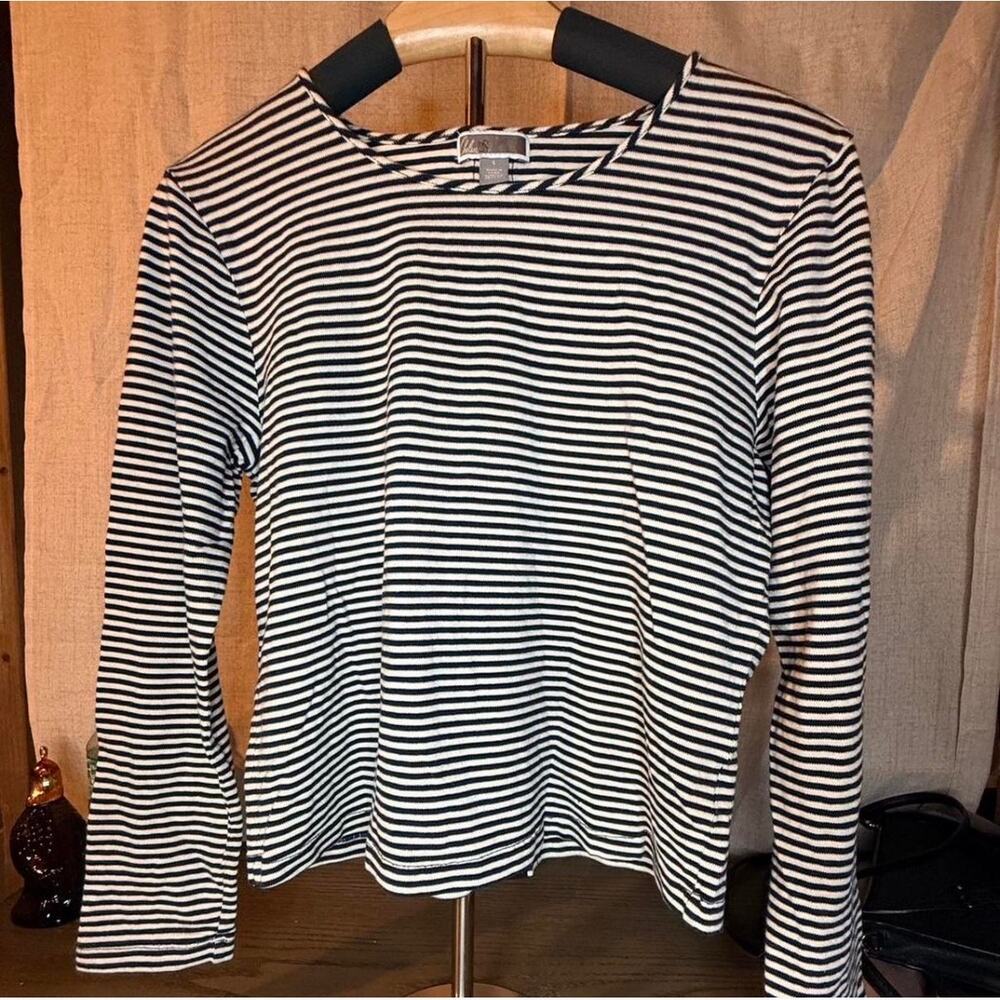 Like New Anthropologie Chelsea28 Striped Blouse Size L